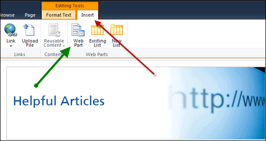 Adding Web Part in SharePoint 2010