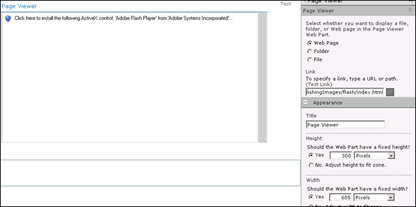 INSERT A FLASH FILE INTO SHAREPOINT 2010 PAGES