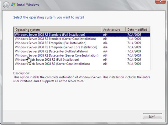 Windows Server 2008 R2 Standard Full Installation