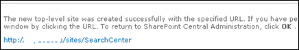 SharePoint 2010 Search Center URL